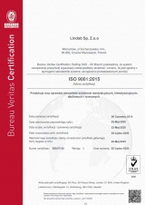 Certyfikat ISO&nbsp;9001:2015 dla Lindab